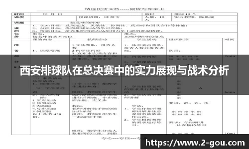 西安排球队在总决赛中的实力展现与战术分析